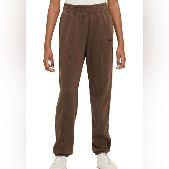 Nike Essential Washed Fleece Mid-Rise Pants Brown Women XL(DD5630-004)MSRP$70 - Picture 1 of 11